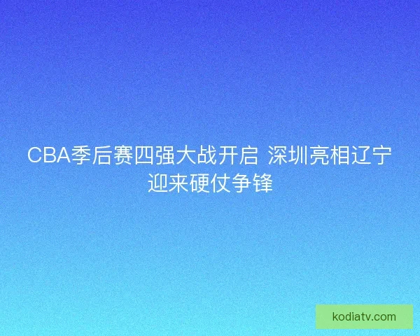 CBA季后赛四强大战开启 深圳亮相辽宁迎来硬仗争锋